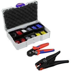 Knipex 97 90 10 Krimptang Adereindhulzen 0.08 tot 10 mm² Incl. striptang, Incl. assortiment adereindhulzen in koffer
