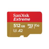 SanDisk SanDisk Extreme - Flash-Speicherkarte (microSDXC-an-SD-Adapter inbegriffen) microSDHC-kaart 512 GB Class 10 UHS-I Schokbestendig, Waterdicht - thumbnail
