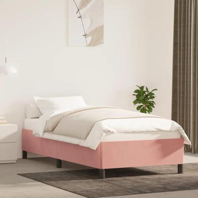 Bedframe fluweel roze 100x200 cm Bedframe fluweel roze 100x200 cm