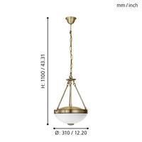 Eglo HanglampSavoy 31cm oudmessing - 82747 - thumbnail