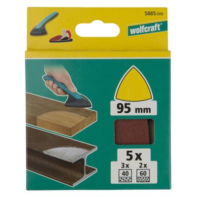 Wolfcraft Hechtschuurbladen | Voor hout | K40, 60 | 95 | 5 stuks - 5885000