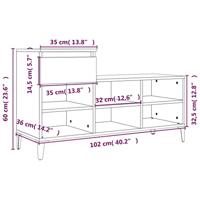 Schoenenkast 102x36x60 cm bewerkt hout sonoma grijs - thumbnail