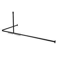 Sealskin douchegordijnstangenset easy-roll zwart - thumbnail