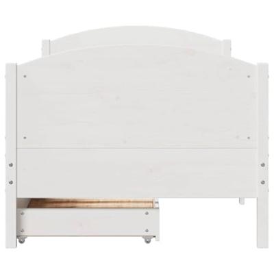Bedframe zonder matras massief grenenhout wit 90x190 cm