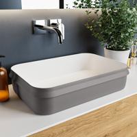MONDIAZ ARVO Waskom solid surface 55cm kleur DarkGrey / Talc - thumbnail