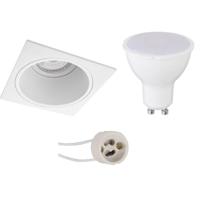LED Inbouwspot Set Vierkant - GU10 - Mat Wit - 8W - Koud Wit 6400K - thumbnail
