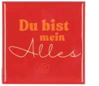 Daan Kromhout Design tegeltje keramiek du bist mein alles 10x10cm red - thumbnail