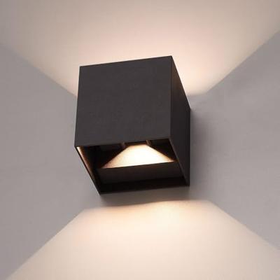 Kansas XL LED Wandlamp kubus - 20W 1850lm - 3000K warm wit - IP65 Waterdicht - Zwart - Up & downlight - Voor binnen en buiten