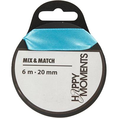 Creativ Company Satijnlint, b: 20 mm, lichtblauw, 6 m/ 1 rol