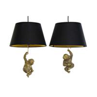 Plafondlamp DKD Home Decor 35,5 x 35,5 x 51 cm Gouden Hars Koloniaal 220 V 50 W Aap (2 Stuks) - thumbnail