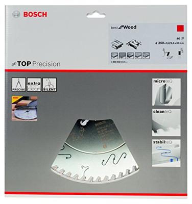 Bosch Accessoires Cirkelzaagblad Top Precision Best for Wood 250 x 30 x 3,2 mm, 60 1st - 2608642112 Bosch Accessoires Cirkelzaagblad Top Precision Best for Wood 250 x 30 x 3,2 mm, 60 1st - 2608642112