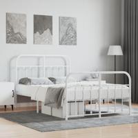 Bedframe met hoofd- en voeteneinde metaal wit 120x200 cm - thumbnail