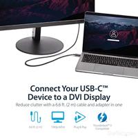 Adapter USB C naar DVI Startech CDP2DVIMM2MB Zwart - thumbnail