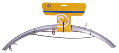 Voorspatbord 28" kunststof 45 mm - zilver / transparant