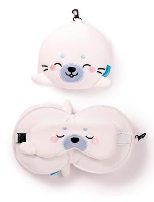 Relaxeazzz Adoramals Kai de Zeehond Rond Reiskussen & Slaapmasker