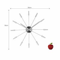 NeXtime NE-2610ZI Wandklok Dia. 58 Cm, Metaal, Zilver, 'Plug Inn' - thumbnail