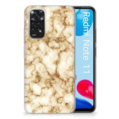 Xiaomi Redmi 10 | Redmi Note 11 4G | TPU | Siliconen hoesje | Marmer Goud Xiaomi Redmi 10 | Redmi Note 11 4G | TPU | Siliconen hoesje | Marmer Goud