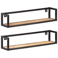 VidaXL Wandschappen 2 st 80 cm ruw mangohout - thumbnail