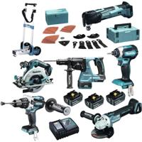 Makita DLX6078TJ2 Accu Combiset 6-delig met Trolley 18V 5.0Ah in Mbox - thumbnail
