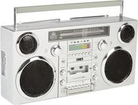 GPO BROOKLYN BOOMBOX jaren 80 Boombox met Bluetooth, cassette, USB en DAB+ radio, zilver - thumbnail