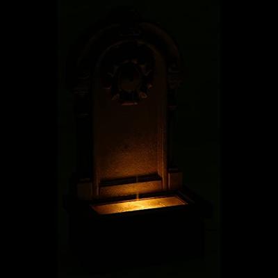 dobar Tuinfontein met LED&apos;s en zonnepaneel (Poseidon/zandsteen)