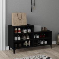 VidaXL Schoenenkast 102x36x60 cm bewerkt hout zwart - thumbnail