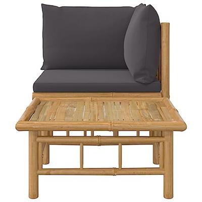2-delige Loungeset met kussens bamboe donkergrijs