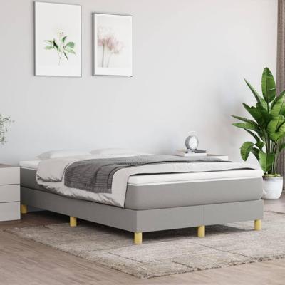 Boxspring met matras stof lichtgrijs 120x200 cm