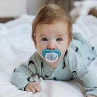 Difrax LOVI Dynamic Pacifier 18+ Months Botanic Blue Green - Fopspeen - thumbnail