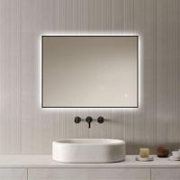 Loxa - Rechthoekige Badkamerspiegel Sorento met led 80x60cm - Zwarte omlijsting - Dimbaar - 3 Led standen - Condensvrij vlak - Duurzame kwalieit - Eenvoudige installatie - thumbnail