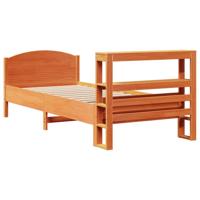 Bedframe zonder matras massief grenenhout wasbruin 90x200 cm - thumbnail