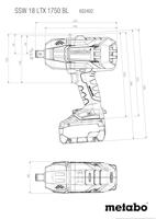 Metabo SSW 18 LTX 1750 BL Accu-slagmoersleutel 3/4" | Zonder accu-pack, zonder lader - 602402850 - thumbnail