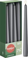 Bolsius gotische kaars essentials 2.4x24.5cm stormy grey 8 stuks - thumbnail