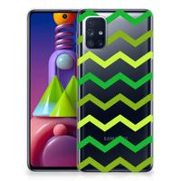 Samsung Galaxy M51 | TPU bumper | Zigzag Groen - thumbnail