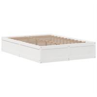 Bedframe zonder matras massief grenenhout wit 140x190 cm - thumbnail