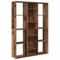 Kamerscherm/boekenkast 100x24x140 cm bewerkt hout oud hout - thumbnail