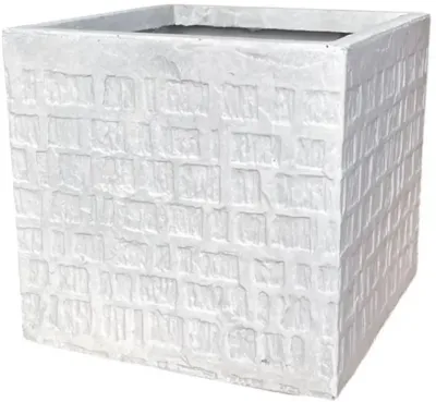 Terraliet bloempot Kubus Stockholm wit - H29 cm