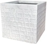 Terraliet bloempot Kubus Stockholm wit - H29 cm - thumbnail