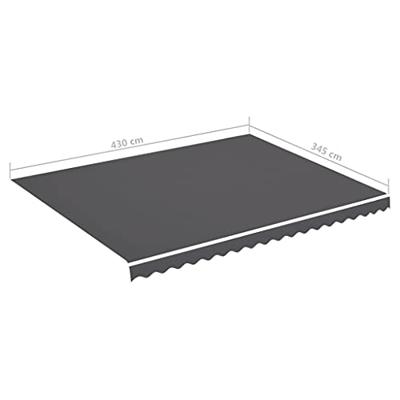 VidaXL Vervangingsdoek voor luifel 4,5x3,5 m antracietkleurig
