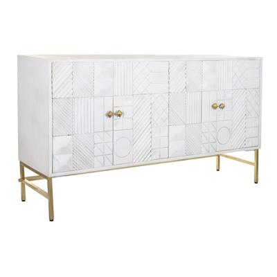 Dressoir DKD Home Decor Ruiten Wit Blik Mangohout (157 x 43 x 84 cm)
