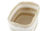 Mand DKD Home Decor Wit Beige Natuurlijke Vezel 28 x 20 x 18 cm - thumbnail