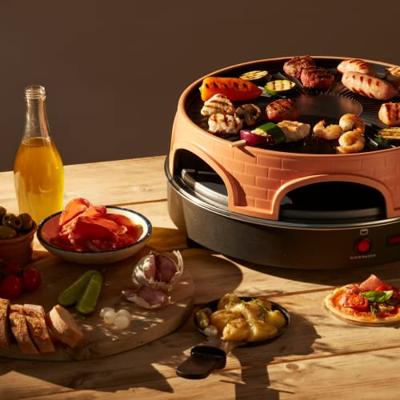 Emerio PO-113255.4 3in1 Pizzarette + 6 Pannetjes Terracotta Oranje/Zwart