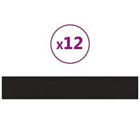 Wandpanelen 12 st 1,62 m 90x15 cm fluweel zwart - thumbnail