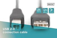 Digitus USB-kabel USB 2.0 USB-A stekker, USB-B stekker 1.00 m Zwart AK-300102-010-S - thumbnail