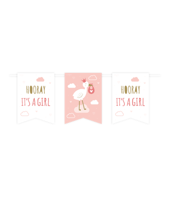 Paperdreams Vlag banner - newborn baby girl