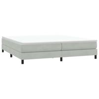Boxspring met matras fluweel lichtgrijs 180x220 cm - thumbnail