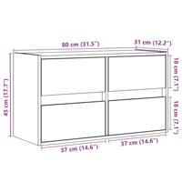 Tv-wandmeubel met LED-verlichting 80x31x45 cm zwart - thumbnail