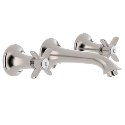 Wastafelmengkraan Tres Clasic Inbouw Kruisgreep Licht Gebogen RVS Tres