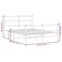Bedframe met hoofd- en voeteneindemetaal zwart 135x190 cm - thumbnail