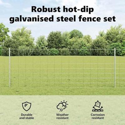 VidaXL Hek met paal zilver 0,8 x 25 m staal